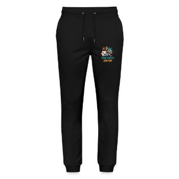Violin whispers Jesus peace design - Stanley/Stella Mover Unisex Organic Jogging Trousers - black - Front - Marisol (170cm) & Nik (191cm)