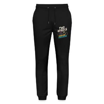 Endless Freedom Two Wheels Bicycle Design - Stanley/Stella Mover Unisex Organic Jogging Trousers - black - Front - Marisol (170cm) & Nik (191cm)