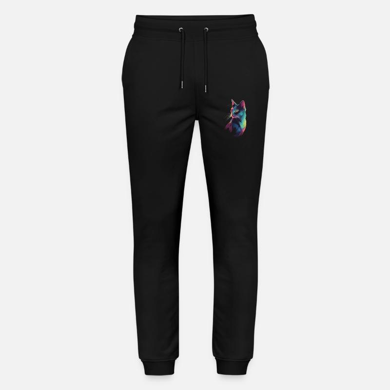 Illustration de Chat stylisé - Pantalon de jogging bio MOVER Stanley/Stella unisexe - noir