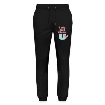 I only need Vitamin U - Stanley/Stella Unisex Bio Jogginghose Mover  - Schwarz - Vorne - Marisol (170cm) & Nik (191cm)