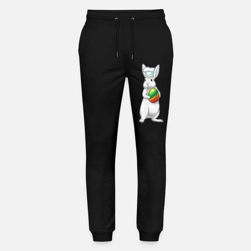 Bunny Easter Cooking - Stanley/Stella Mover Unisex Organic Jogging Trousers - black