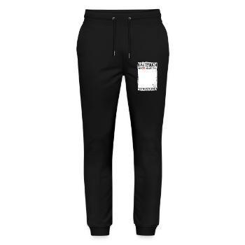 50 Jahre | 50. Geburtstag | Lustiges Gästebuch - Stanley/Stella Unisex Bio Jogginghose Mover  - Schwarz - Vorne - Marisol (170cm) & Nik (191cm)