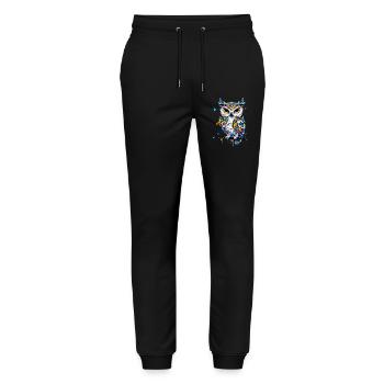 Eule - Stanley/Stella Unisex Bio Jogginghose Mover  - Schwarz - Vorne - Marisol (170cm) & Nik (191cm)