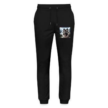 Joyeux Wolfspitz - Pantalon de jogging bio MOVER Stanley/Stella unisexe - noir - Devant - Marisol (170cm) & Nik (191cm)