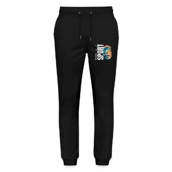 Eins mit dem Sport - Surfen - Stanley/Stella Unisex Bio Jogginghose Mover  - Schwarz - Vorne - Marisol (170cm) & Nik (191cm)