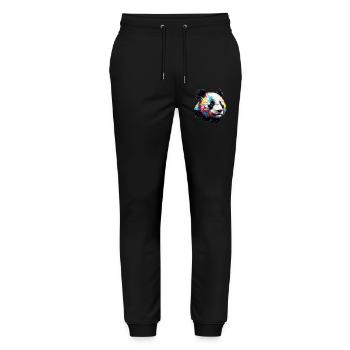 Panda - Stanley/Stella Unisex Bio Jogginghose Mover  - Schwarz - Vorne - Marisol (170cm) & Nik (191cm)