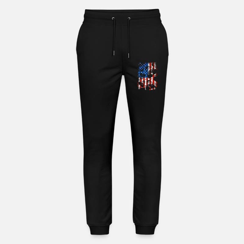 Crâne USA Pride - Pantalon de jogging bio MOVER Stanley/Stella unisexe - noir