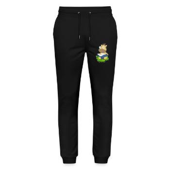 Giraffe Nerd Book Glasses - Stanley/Stella Mover Unisex Organic Jogging Trousers - black - Front - Marisol (170cm) & Nik (191cm)