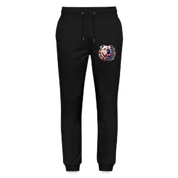 English Bulldog Dog - Stanley/Stella Mover Unisex Organic Jogging Trousers - black - Front - Marisol (170cm) & Nik (191cm)