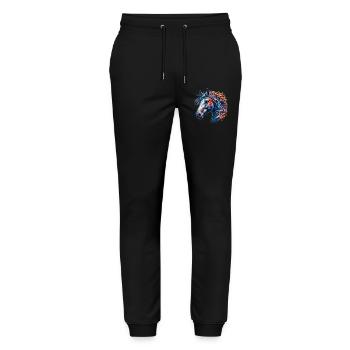 Pferd - Stanley/Stella Unisex Bio Jogginghose Mover  - Schwarz - Vorne - Marisol (170cm) & Nik (191cm)