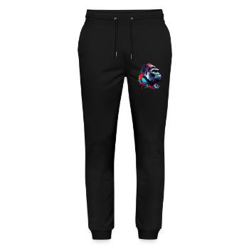 Gorille - Pantalon de jogging bio MOVER Stanley/Stella unisexe - noir - Devant - Marisol (170cm) & Nik (191cm)