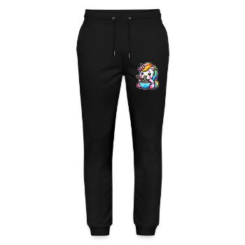 Japanese Kawaii Unicorn Ramen Asian Cuisine - Stanley/Stella Mover Unisex Organic Jogging Trousers - black - Front - Marisol (170cm) & Nik (191cm)