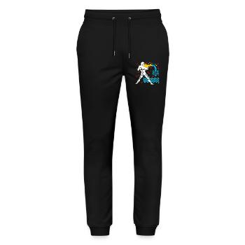 Aquarius-Farbe - Stanley/Stella Unisex Bio Jogginghose Mover  - Schwarz - Vorne - Marisol (170cm) & Nik (191cm)