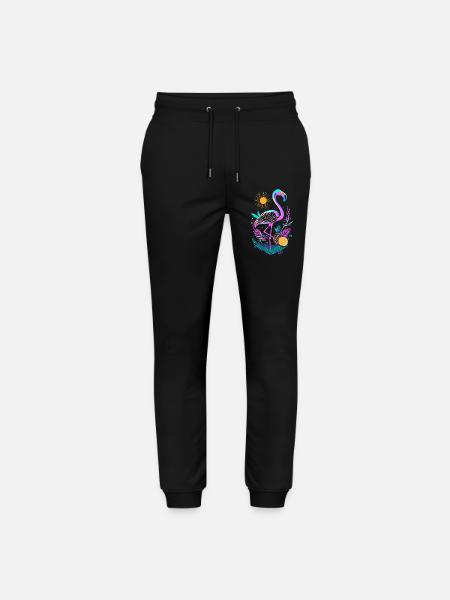 Flamingo Pineapple Fruits - Stanley/Stella Mover Unisex Organic Jogging Trousers - black