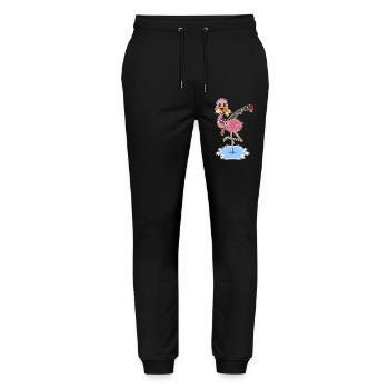 Flamingo Angler Fisch Angeln - Stanley/Stella Unisex Bio Jogginghose Mover  - Schwarz - Vorne - Marisol (170cm) & Nik (191cm)