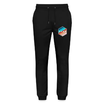Kartenspiel Glücksspiel Roulette Poker Zocken - Stanley/Stella Unisex Bio Jogginghose Mover  - Schwarz - Vorne - Marisol (170cm) & Nik (191cm)