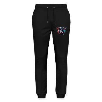 Stier - Stanley/Stella Unisex Bio Jogginghose Mover  - Schwarz - Vorne - Marisol (170cm) & Nik (191cm)