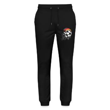 Football Team Germany Ball Explosion Graphic - Stanley/Stella Mover Unisex Organic Jogging Trousers - black - Front - Marisol (170cm) & Nik (191cm)