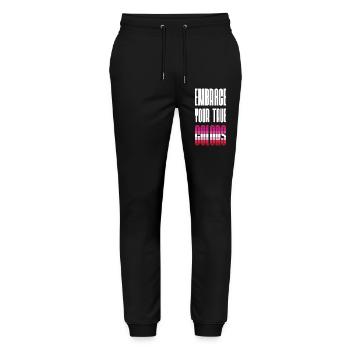 LGBT Pride Month - Umarme dein wahres Gesicht - Stanley/Stella Unisex Bio Jogginghose Mover  - Schwarz - Vorne - Marisol (170cm) & Nik (191cm)