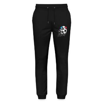 Fußball Frankreich Team Ball Explosion Symbol Logo - Stanley/Stella Unisex Bio Jogginghose Mover  - Schwarz - Vorne - Marisol (170cm) & Nik (191cm)