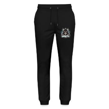Maine Coon Cat Cool Gangsta Gangster Gift - Stanley/Stella Mover Unisex Organic Jogging Trousers - black - Front - Marisol (170cm) & Nik (191cm)