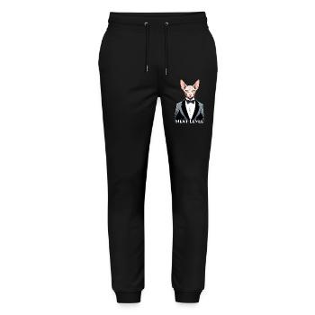 Sphynx Cat Chic Suit Tuxedo Level Gift - Stanley/Stella Mover Unisex Organic Jogging Trousers - black - Front - Marisol (170cm) & Nik (191cm)
