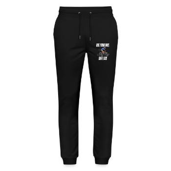 Gas Station Statement Bicycle Energy Storage Electricity - Stanley/Stella Mover Unisex Organic Jogging Trousers - black - Front - Marisol (170cm) & Nik (191cm)