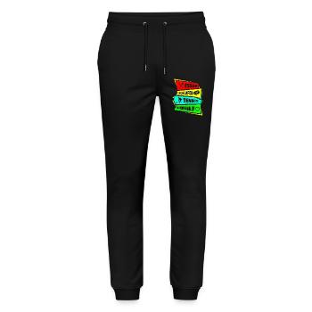 Eat Sleep Repeat Tennis - Stanley/Stella Mover Unisex Organic Jogging Trousers - black - Front - Marisol (170cm) & Nik (191cm)