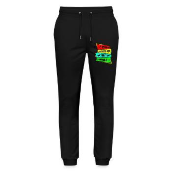 Manger, dormir, rouler, répéter - Pantalon de jogging bio MOVER Stanley/Stella unisexe - noir - Devant - Marisol (170cm) & Nik (191cm)