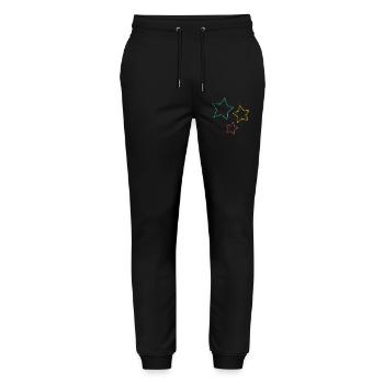 STERN. STERN. STERNE. FEST. JAHRESTAG. WEIHNACHTEN - Stanley/Stella Unisex Bio Jogginghose Mover  - Schwarz - Vorne - Marisol (170cm) & Nik (191cm)