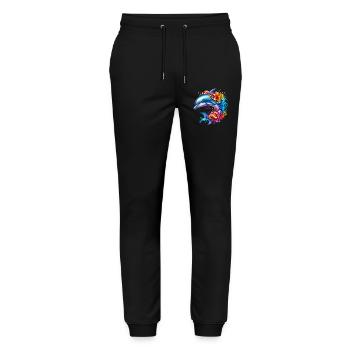 Delfin - Stanley/Stella Unisex Bio Jogginghose Mover  - Schwarz - Vorne - Marisol (170cm) & Nik (191cm)