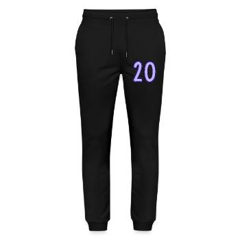 20. 20 JAHRE. 20-JÄHRIGES JUBILÄUM. 20-JÄHRIGES JUBILÄUM. - Stanley/Stella Unisex Bio Jogginghose Mover  - Schwarz - Vorne - Marisol (170cm) & Nik (191cm)