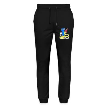Cadeau d’anniversaire garçon 1 an - Pantalon de jogging bio MOVER Stanley/Stella unisexe - noir - Devant - Marisol (170cm) & Nik (191cm)