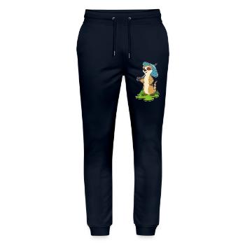 Meerkat Umbrella - Stanley/Stella Mover Unisex Organic Jogging Trousers - navy - Front - Marisol (170cm) & Nik (191cm)