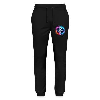 Bataille d’échange de taureaux contre ours - Pantalon de jogging bio MOVER Stanley/Stella unisexe - noir - Devant - Marisol (170cm) & Nik (191cm)
