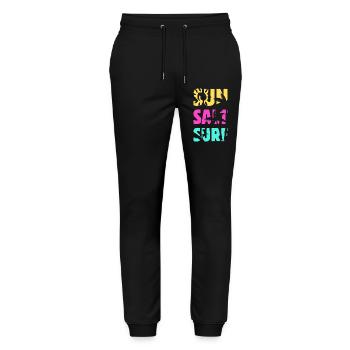 Sun Salt Surf Summer - Stanley/Stella Mover Unisex Organic Jogging Trousers - black - Front - Marisol (170cm) & Nik (191cm)