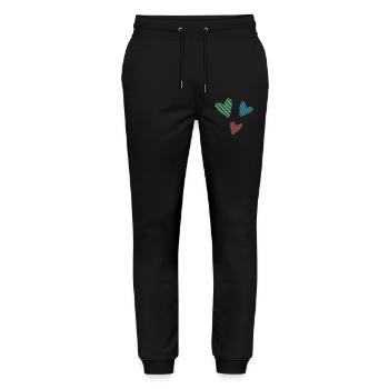 HERZ. PAPA. MAMA. Junggesellinnenabschied. BEBE. KIND. HERZ. FEST - Stanley/Stella Unisex Bio Jogginghose Mover  - Schwarz - Vorne - Marisol (170cm) & Nik (191cm)