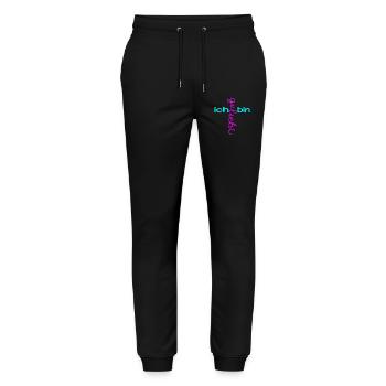 CHRISTLICHER GLAUBE ICH BIN GELIEBT - Stanley/Stella Unisex Bio Jogginghose Mover  - Schwarz - Vorne - Marisol (170cm) & Nik (191cm)