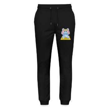Elephant Yoga Fitness Gymnastics - Stanley/Stella Mover Unisex Organic Jogging Trousers - black - Front - Marisol (170cm) & Nik (191cm)