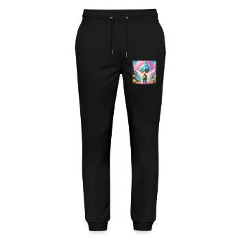 Goblin in the Fairytale Forest - Stanley/Stella Mover Unisex Organic Jogging Trousers - black - Front - Marisol (170cm) & Nik (191cm)