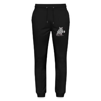 Rat Bodybuilder Dumbbell Bodybuilding - Stanley/Stella Mover Unisex Organic Jogging Trousers - black - Front - Marisol (170cm) & Nik (191cm)
