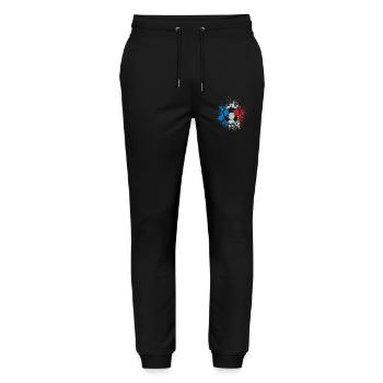 France Soccer Explosion Soccer Team Logo - Stanley/Stella Mover Unisex Organic Jogging Trousers - black - Front - Marisol (170cm) & Nik (191cm)