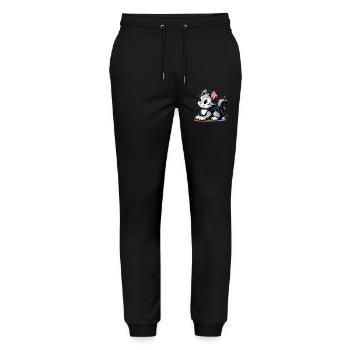 Cat - Stanley/Stella Mover Unisex Organic Jogging Trousers - black - Front - Marisol (170cm) & Nik (191cm)