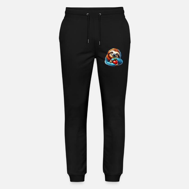 Paresseux à la pomme rouge - Pantalon de jogging bio MOVER Stanley/Stella unisexe - noir