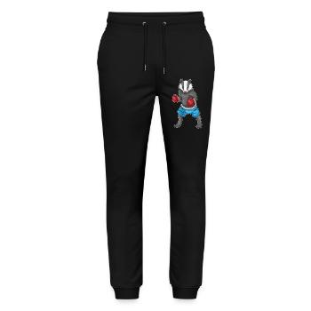 Dachs Boxer Boxhandschuhe Boxen - Stanley/Stella Unisex Bio Jogginghose Mover  - Schwarz - Vorne - Marisol (170cm) & Nik (191cm)