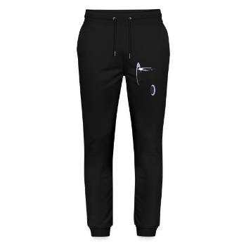 Géométrie abstraite en violet - Pantalon de jogging bio MOVER Stanley/Stella unisexe - noir - Devant - Marisol (170cm) & Nik (191cm)