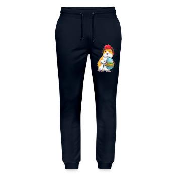 Guinea Pig Easter Fire Brigade - Stanley/Stella Mover Unisex Organic Jogging Trousers - navy - Front - Marisol (170cm) & Nik (191cm)