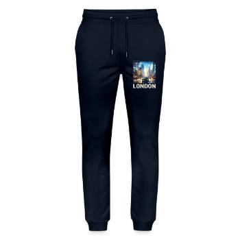 London - Stanley/Stella Mover Unisex Organic Jogging Trousers - navy - Front - Marisol (170cm) & Nik (191cm)