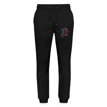 Cartoon Skateboarder Drawing - Stanley/Stella Mover Unisex Organic Jogging Trousers - black - Front - Marisol (170cm) & Nik (191cm)