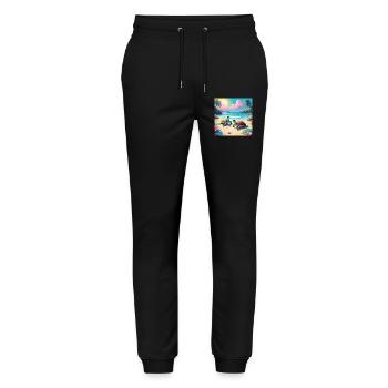 Tortoises - Stanley/Stella Mover Unisex Organic Jogging Trousers - black - Front - Marisol (170cm) & Nik (191cm)
